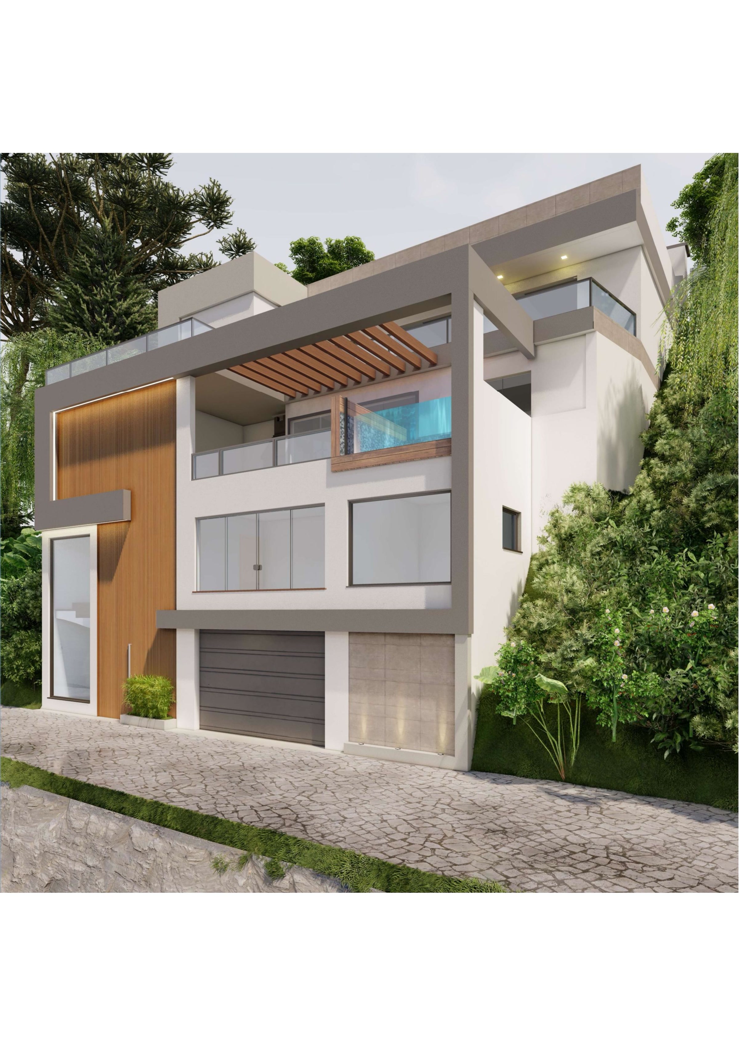 Imagem renderizada da área externa da Casa Recife